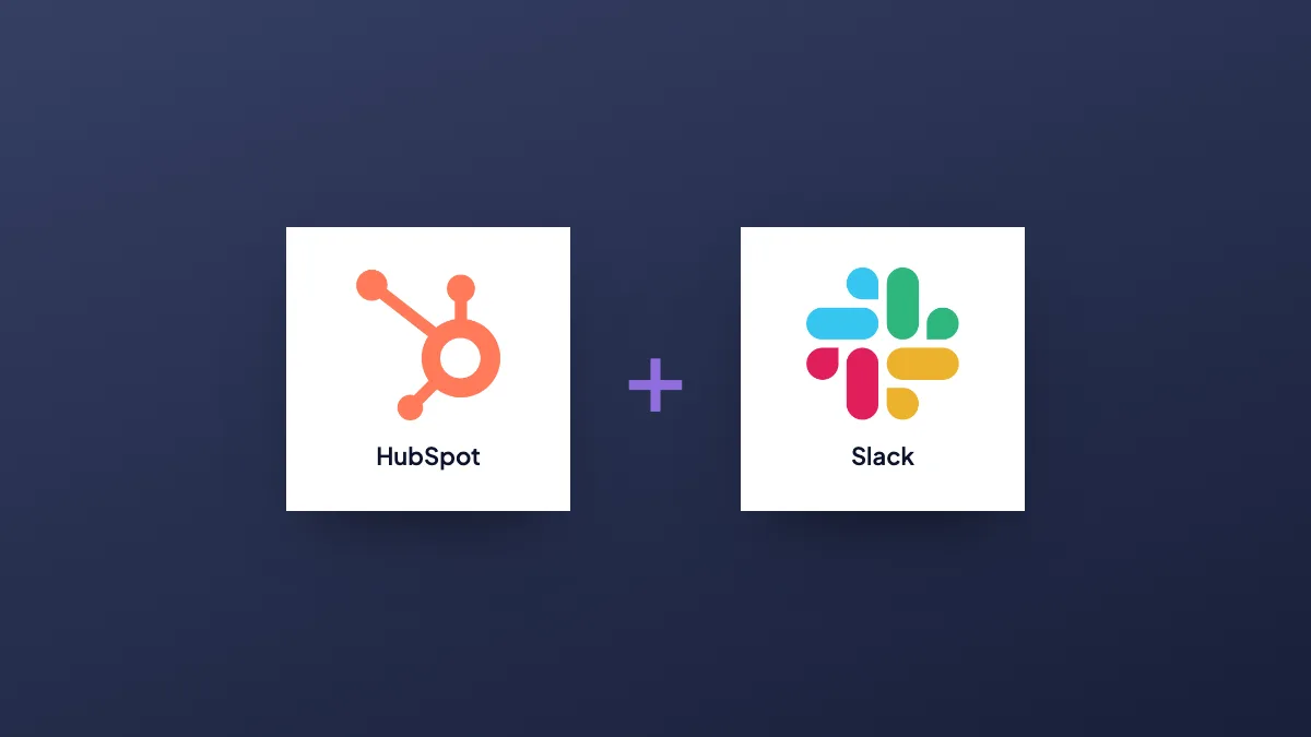 HubSpot and Slack logos joined by a plus sign
